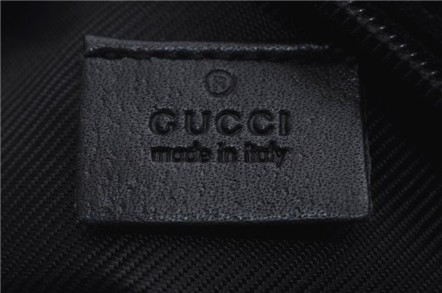 Authentic GUCCI Vintage Hand Bag Purse GG Canvas Leather Black 2754E