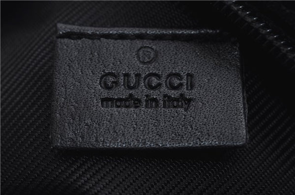 Authentic GUCCI Vintage Hand Bag Purse GG Canvas Leather Black 2754E