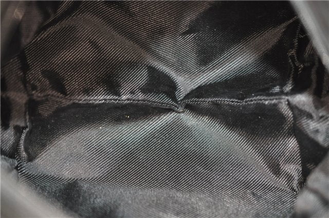 Authentic GUCCI Vintage Hand Bag Purse GG Canvas Leather Black 2754E