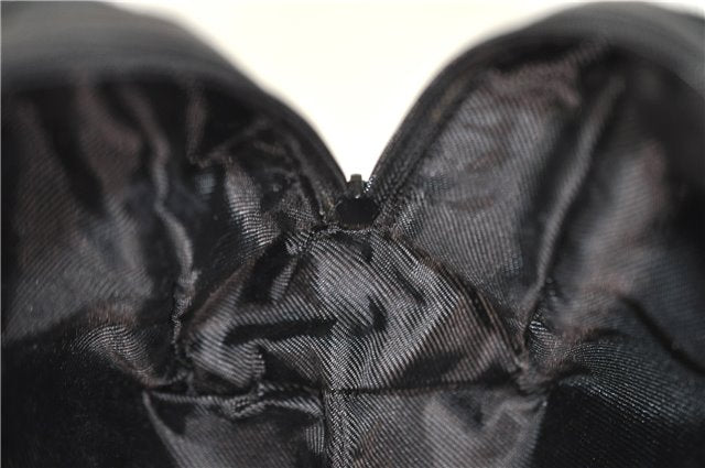 Authentic GUCCI Vintage Hand Bag Purse GG Canvas Leather Black 2754E