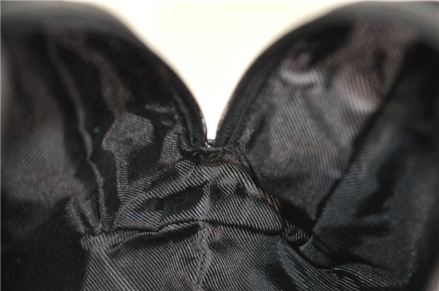 Authentic GUCCI Vintage Hand Bag Purse GG Canvas Leather Black 2754E