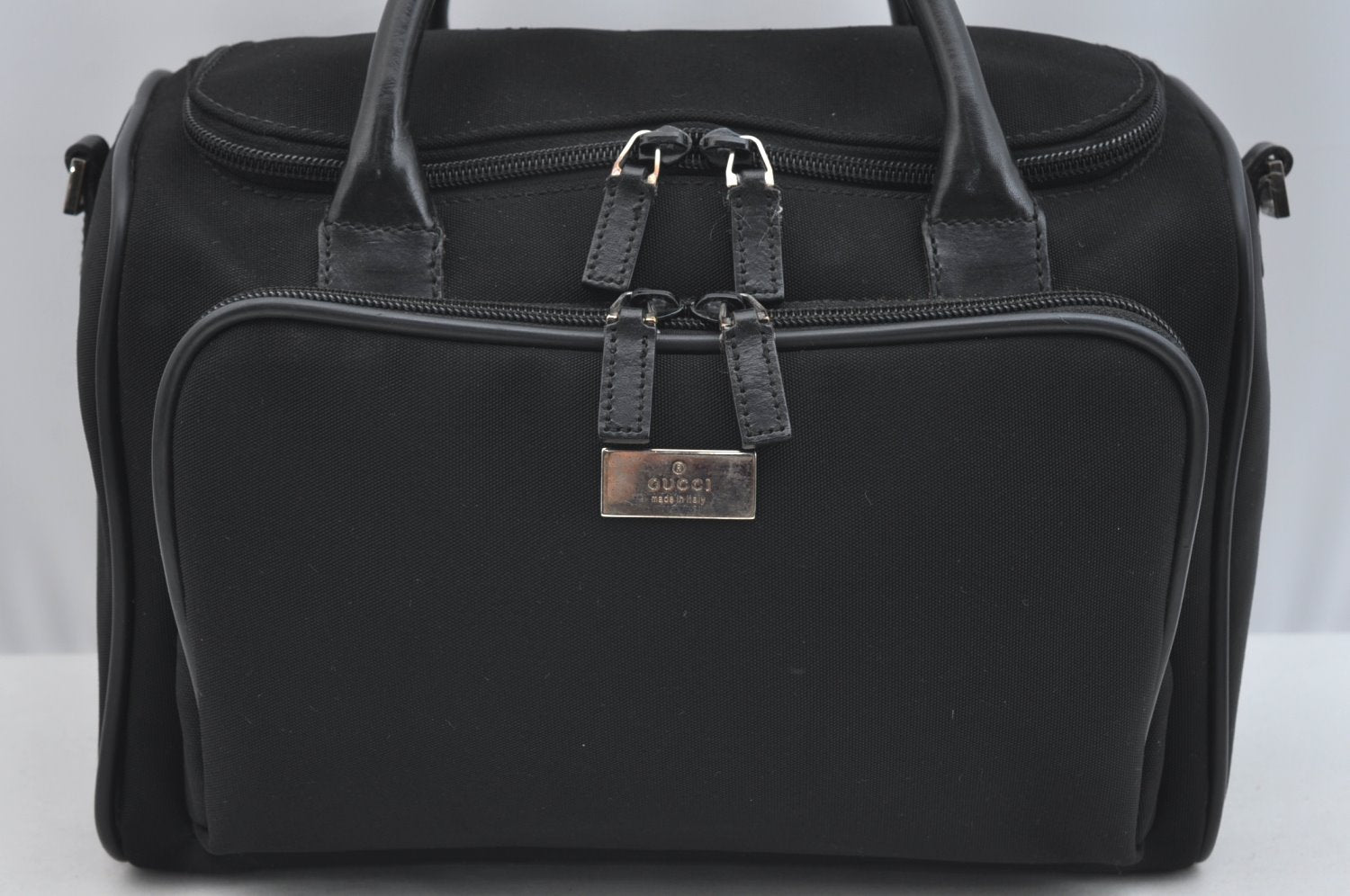 Authentic GUCCI 2Way Shoulder Hand Bag Nylon Leather 0130092 Black 2754I