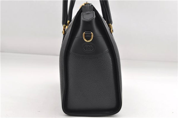 Authentic GUCCI Vintage 2Way Shoulder Hand Bag Purse Leather Black 2755E