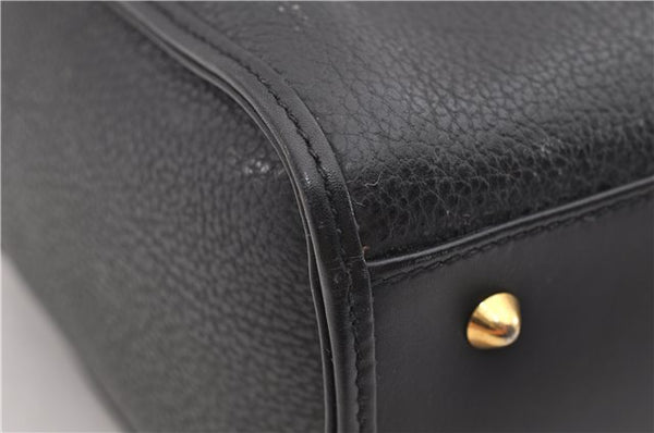 Authentic GUCCI Vintage 2Way Shoulder Hand Bag Purse Leather Black 2755E