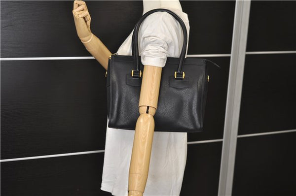 Authentic GUCCI Vintage 2Way Shoulder Hand Bag Purse Leather Black 2755E