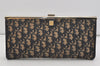 Authentic Christian Dior Trotter Clutch Hand Bag Purse Canvas Leather Blue 2755I
