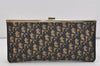 Authentic Christian Dior Trotter Clutch Hand Bag Purse Canvas Leather Blue 2755I