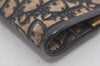 Authentic Christian Dior Trotter Clutch Hand Bag Purse Canvas Leather Blue 2755I