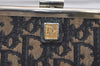 Authentic Christian Dior Trotter Clutch Hand Bag Purse Canvas Leather Blue 2755I