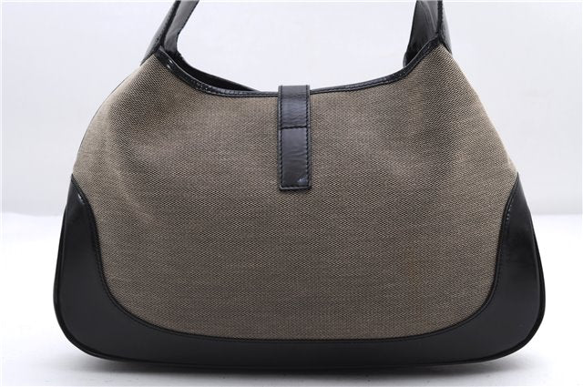 Authentic GUCCI Jackie Shoulder Hand Bag Canvas Leather 0013306 Black 2756E