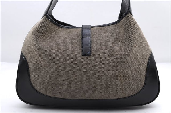 Authentic GUCCI Jackie Shoulder Hand Bag Canvas Leather 0013306 Black 2756E