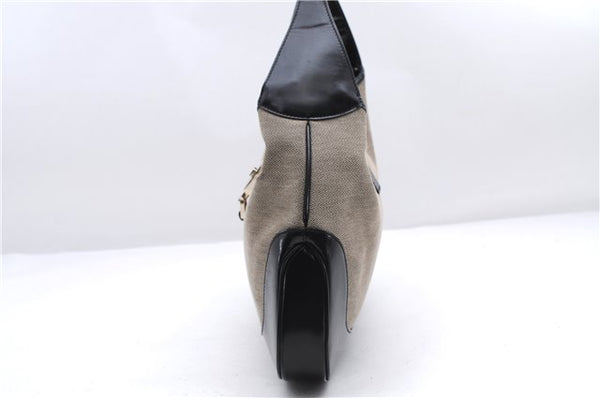 Authentic GUCCI Jackie Shoulder Hand Bag Canvas Leather 0013306 Black 2756E