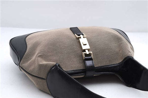 Authentic GUCCI Jackie Shoulder Hand Bag Canvas Leather 0013306 Black 2756E