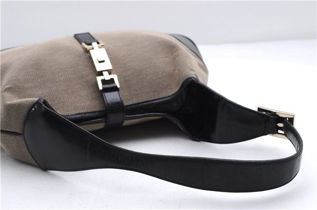 Authentic GUCCI Jackie Shoulder Hand Bag Canvas Leather 0013306 Black 2756E
