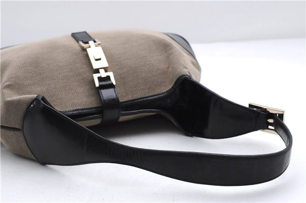 Authentic GUCCI Jackie Shoulder Hand Bag Canvas Leather 0013306 Black 2756E