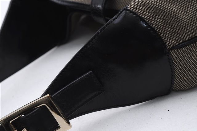 Authentic GUCCI Jackie Shoulder Hand Bag Canvas Leather 0013306 Black 2756E