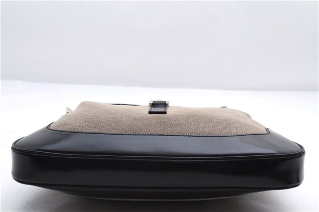 Authentic GUCCI Jackie Shoulder Hand Bag Canvas Leather 0013306 Black 2756E