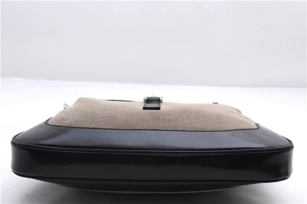 Authentic GUCCI Jackie Shoulder Hand Bag Canvas Leather 0013306 Black 2756E