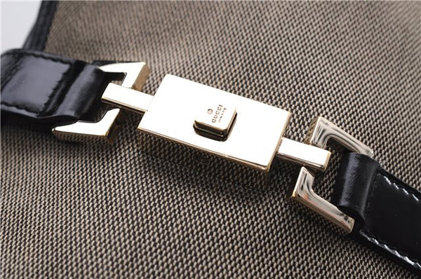 Authentic GUCCI Jackie Shoulder Hand Bag Canvas Leather 0013306 Black 2756E