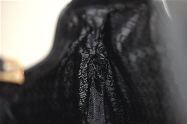 Authentic GUCCI Jackie Shoulder Hand Bag Canvas Leather 0013306 Black 2756E