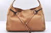 Authentic GUCCI Horsebit Shoulder Hand Bag Purse Leather 101975 Beige 2757E