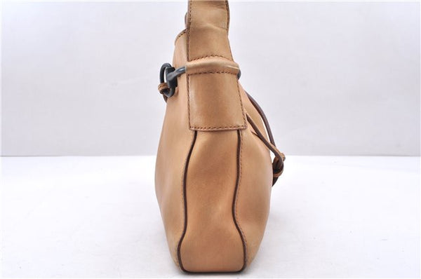 Authentic GUCCI Horsebit Shoulder Hand Bag Purse Leather 101975 Beige 2757E