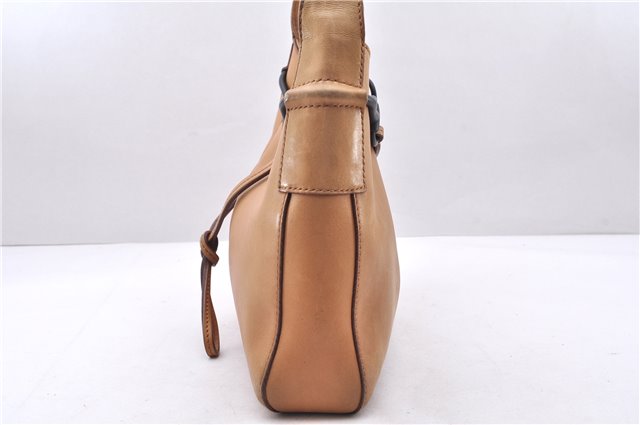 Authentic GUCCI Horsebit Shoulder Hand Bag Purse Leather 101975 Beige 2757E