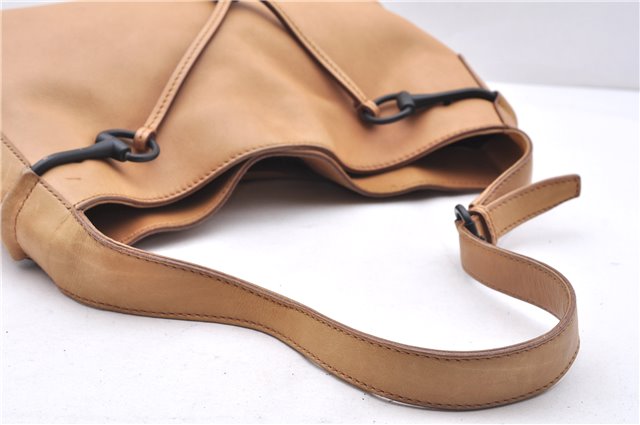 Authentic GUCCI Horsebit Shoulder Hand Bag Purse Leather 101975 Beige 2757E