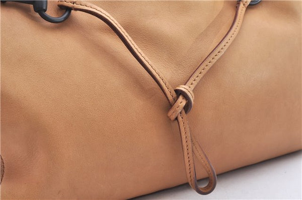 Authentic GUCCI Horsebit Shoulder Hand Bag Purse Leather 101975 Beige 2757E