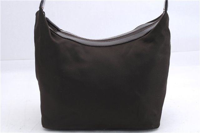 Authentic GUCCI Bamboo Vintage Shoulder Hand Bag Purse Nylon Enamel Brown 2758E