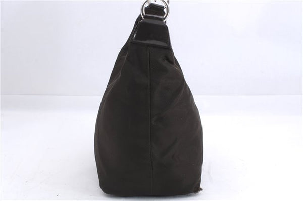 Authentic GUCCI Bamboo Vintage Shoulder Hand Bag Purse Nylon Enamel Brown 2758E