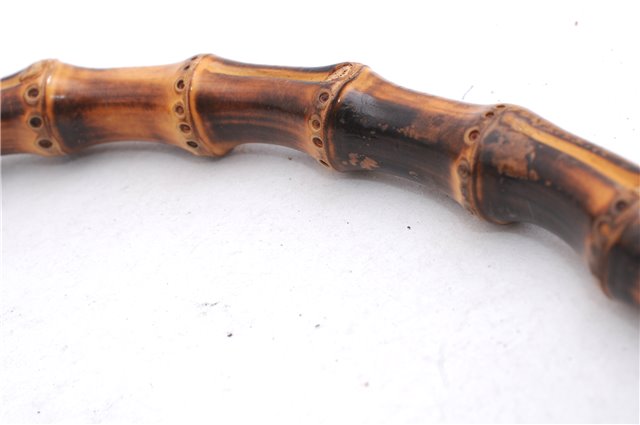 Authentic GUCCI Bamboo Vintage Shoulder Hand Bag Purse Nylon Enamel Brown 2758E