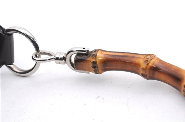 Authentic GUCCI Bamboo Vintage Shoulder Hand Bag Purse Nylon Enamel Brown 2758E