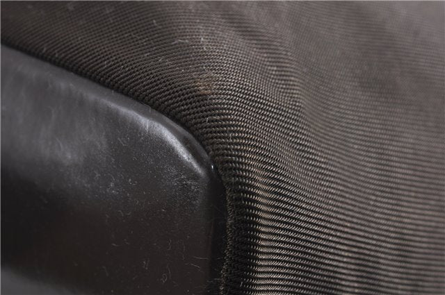 Authentic GUCCI Bamboo Vintage Shoulder Hand Bag Purse Nylon Enamel Brown 2758E