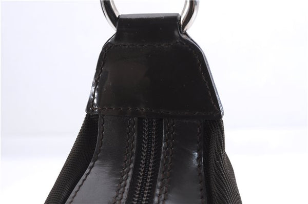 Authentic GUCCI Bamboo Vintage Shoulder Hand Bag Purse Nylon Enamel Brown 2758E