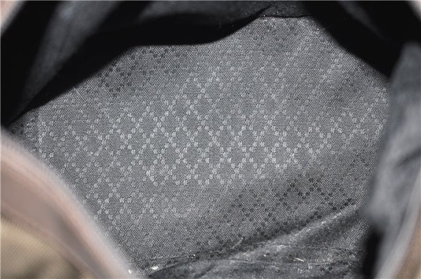 Authentic GUCCI Bamboo Vintage Shoulder Hand Bag Purse Nylon Enamel Brown 2758E