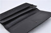 Authentic FENDI Vintage Zucca Long Wallet Purse Canvas Leather Black 2758F