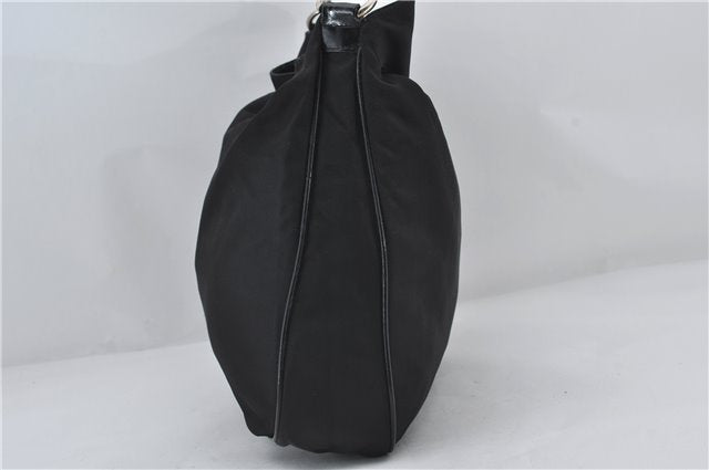 Authentic GUCCI Bamboo Vintage 2Way Shoulder Tote Bag Nylon Leather Black 2760E