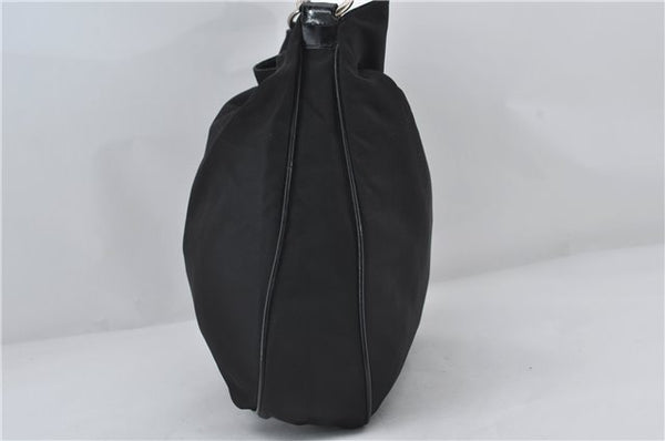 Authentic GUCCI Bamboo Vintage 2Way Shoulder Tote Bag Nylon Leather Black 2760E