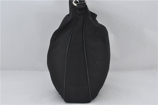 Authentic GUCCI Bamboo Vintage 2Way Shoulder Tote Bag Nylon Leather Black 2760E