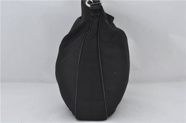 Authentic GUCCI Bamboo Vintage 2Way Shoulder Tote Bag Nylon Leather Black 2760E