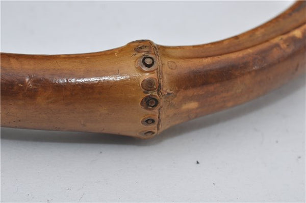 Authentic GUCCI Bamboo Vintage 2Way Shoulder Tote Bag Nylon Leather Black 2760E