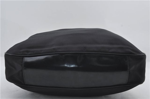 Authentic GUCCI Bamboo Vintage 2Way Shoulder Tote Bag Nylon Leather Black 2760E