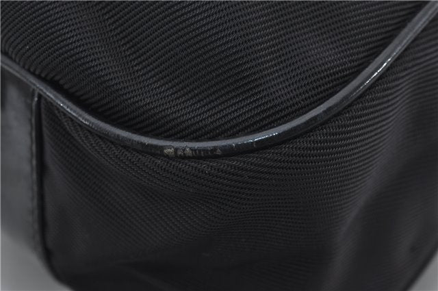 Authentic GUCCI Bamboo Vintage 2Way Shoulder Tote Bag Nylon Leather Black 2760E