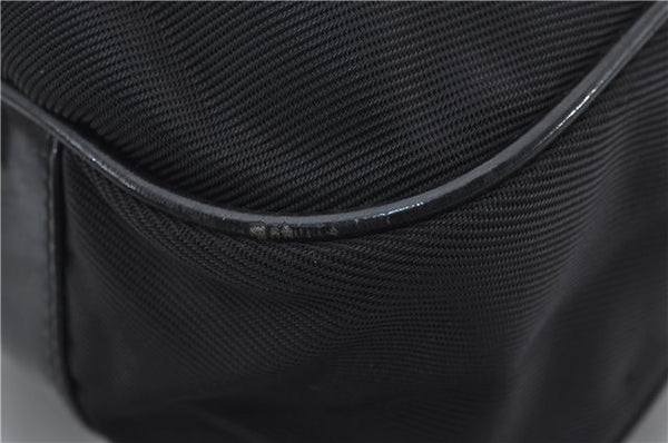 Authentic GUCCI Bamboo Vintage 2Way Shoulder Tote Bag Nylon Leather Black 2760E