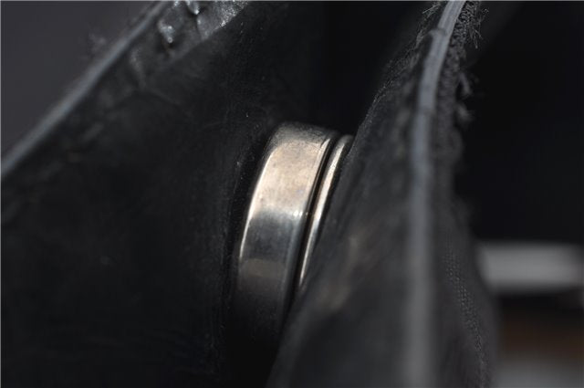 Authentic GUCCI Bamboo Vintage 2Way Shoulder Tote Bag Nylon Leather Black 2760E