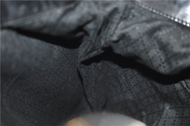 Authentic GUCCI Bamboo Vintage 2Way Shoulder Tote Bag Nylon Leather Black 2760E