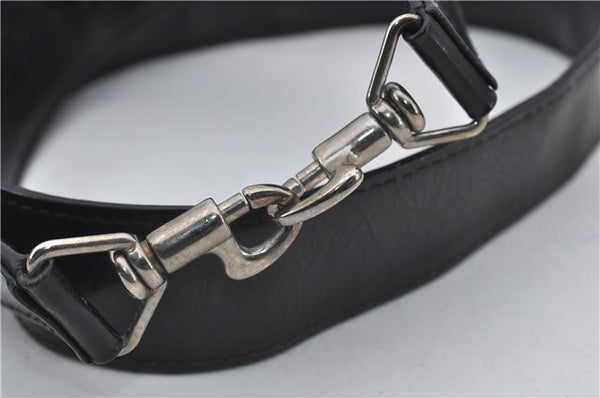 Authentic GUCCI Bamboo Vintage 2Way Shoulder Tote Bag Nylon Leather Black 2760E