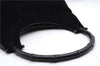 Authentic GUCCI Bamboo Shoulder Hand Bag Purse Suede Leather 0013739 Black 2761E