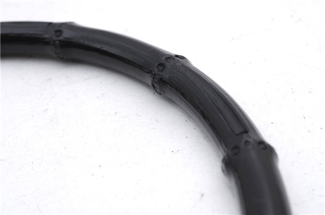 Authentic GUCCI Bamboo Shoulder Hand Bag Purse Suede Leather 0013739 Black 2761E